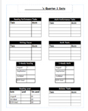 Quarterly Data Overview for Student Binder