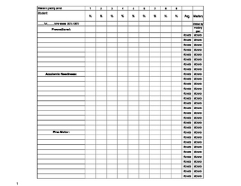 Preview of Quarterly Data Sheet for averaging weekly IEP goals / objectives (EDITABLE)