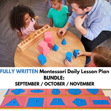 Quarterly Montessori DAILY Lesson Plan 12 weeks of curricu