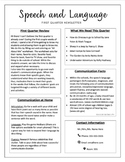 Quarterly Speech and Language Therapy Newsletter - Editable