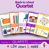 BACK TO SCHOOL Quartet game, a fun activity for kids, usab