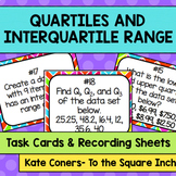 Quartiles and Interquartile Range Task Cards | Math Center