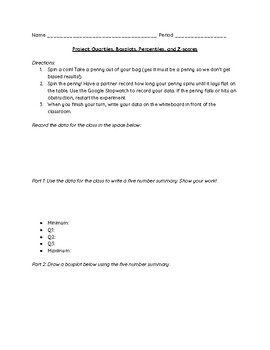 Preview of Quartiles, Percentiles, Boxplots, and Z-Scores Class Activity and Review: Stats