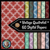 Quatrefoils - 60 Vintage Digital Papers {Commercial & Pers
