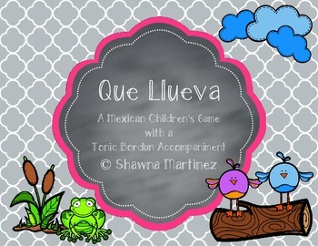 Preview of "Que Llueva" a Mexican game song - original Orff arrangement, with tonic bordun