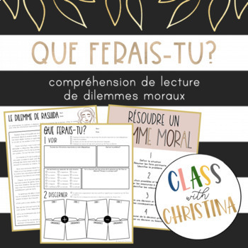 Preview of Que ferais-tu? - Compréhension de lecture de dilemmes moraux