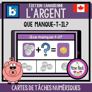 Preview of Que manque-t-il? BOOM Cards for practicing counting money