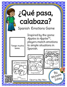 Preview of Que pasa, calabaza?  Spanish emotions game with ESTAR and TENER