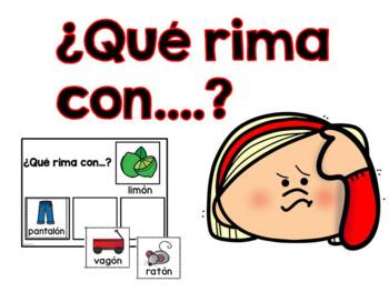 Preview of ¿Qué rima con? Rhyming Mats in Spanish