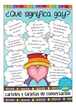 Preview of Qué significa... gay? Español / Spanish worksheets diversity / Pride month
