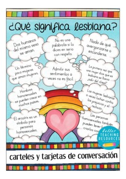 Preview of Qué significa... lesbiana? Español / Spanish worksheets diversity / Pride month