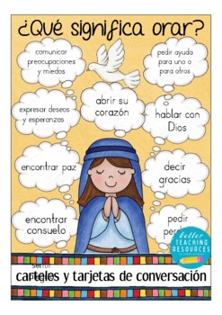 Preview of Qué significa... orar?  Religion Español / Spanish worksheets about praying