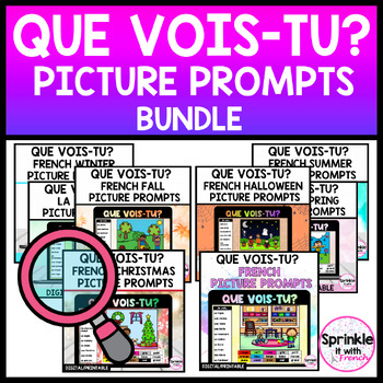 Preview of Que vois-tu? French Picture Prompts Bundle