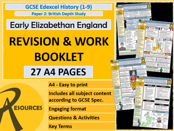 Preview of Queen Elizabeth I: Workbook/Knowledge Organisers/Revision (History)
