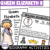 Queen Elizabeth II Biography Activities, Flip Book, & Repo