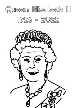 Queen Elizabeth II Colouring Page / Lesson Filler. Royal Family | TPT