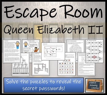 Preview of Queen Elizabeth II Escape Room Activity