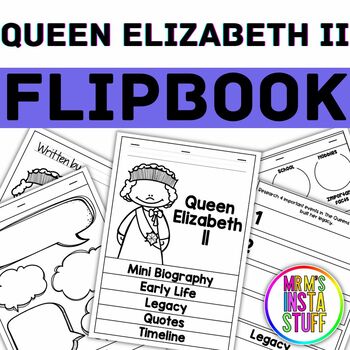 Preview of Queen Elizabeth II Flipbook | Research Biography Unit | Womans History