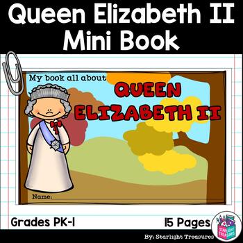 Preview of Queen Elizabeth II Mini Book for Early Readers: Women's History Month
