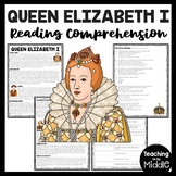 Queen Elizabeth I of England Reading Comprehension Workshe