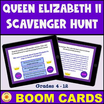 Preview of Queen Elizabeth Scavenger Hunt BOOM Cards