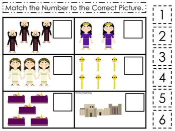 queen esther match the number printable game preschool bible study curriculum