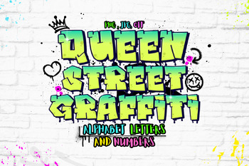Preview of Queen Street Graffiti Alphabet Font, PNG Transparent Files