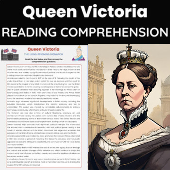 Preview of Queen Victoria Biography Reading Comprehension | English History Victorian Era