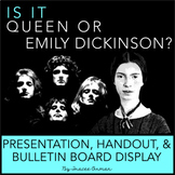 Queen or Emily Dickinson Poetry Interactive Bulletin Board & Activities