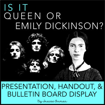 Preview of Queen or Emily Dickinson Poetry Interactive Bulletin Board & Activities