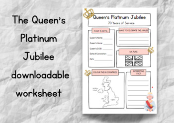 Preview of Queen's Platinum Jubilee Worksheet