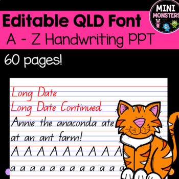 Preview of Queensland Font Handwriting PowerPoint