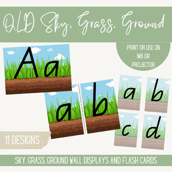 Preview of Queensland Print Font - Sky, Grass, Ground Handwriting - Displays & Flash Cards