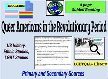 Preview of Queer Americans during the Revolutionary Period | LGBT History | Guided Reading