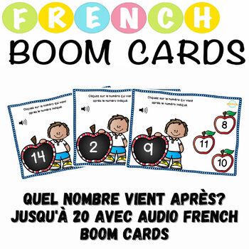 Preview of Quel nombre vient après ? Jusqu'à 20 avec audio French Boom Cards