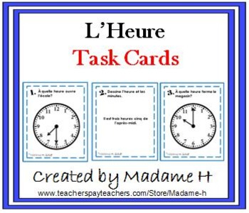 Preview of Quelle Heure est-il? - French Telling Time Activity 