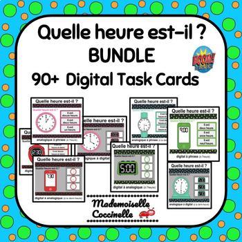 Preview of Quelle heure est-il?  French telling time BOOM cards - 8 games!