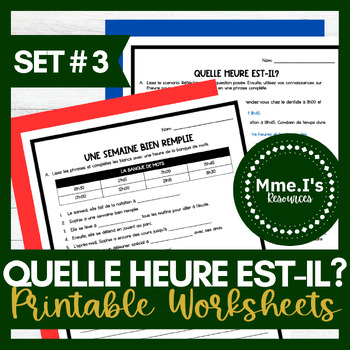 Preview of Quelle heure est-il? | Telling Time in French | Reading Activities | Set # 3