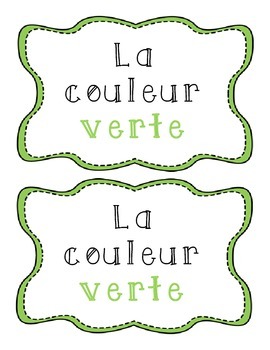 Preview of La couleur verte - French emergent reader