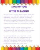 Start of Year Letter to Parents
