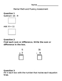 Questar Addition and Subtraction Fluency