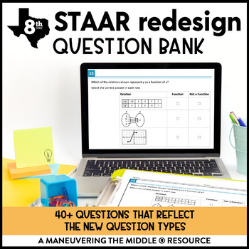 Preview of Question Bank for 8th Math TEKS | Math STAAR Redesign Test 2023