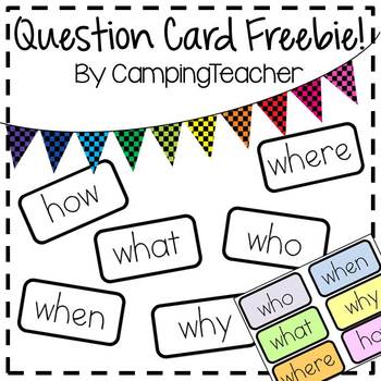 Preview of Question Card Freebie! {Who, What, Where, When, Why, How}