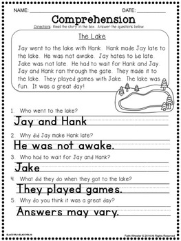 Question It! Short Answer Long Vowel and Digraph Comprehension Passages