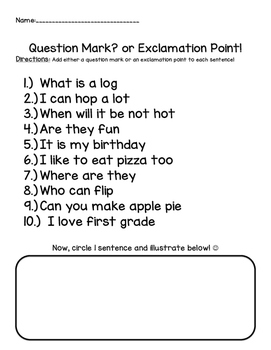 exclamation mark activity teaching resources teachers pay teachers