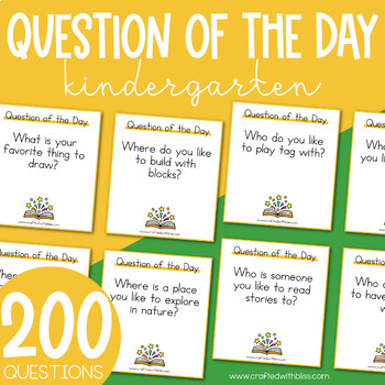 Question Of The Day For Kindergarten | Morning Circle Time | 200 Cards