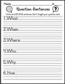 Question Sentences - worksheet by David | Teachers Pay Teachers