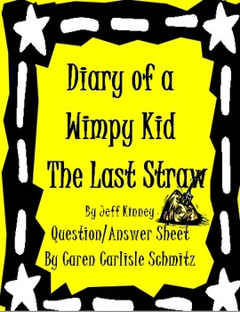 Preview of Question Sheet - Diary of a Wimpy Kid - The Last Straw #3