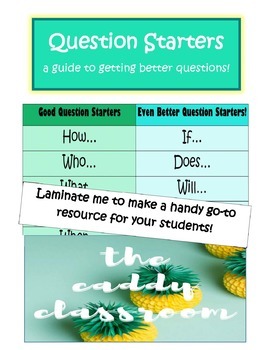 Preview of Question Starters for the inquiry classroom