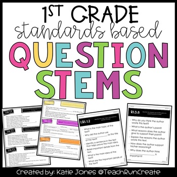 Preview of Question Stems - 1st Grade Standards Based
